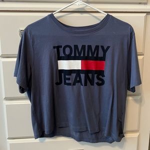 Tommy Jeans Blue Cropped Tee - Medium
